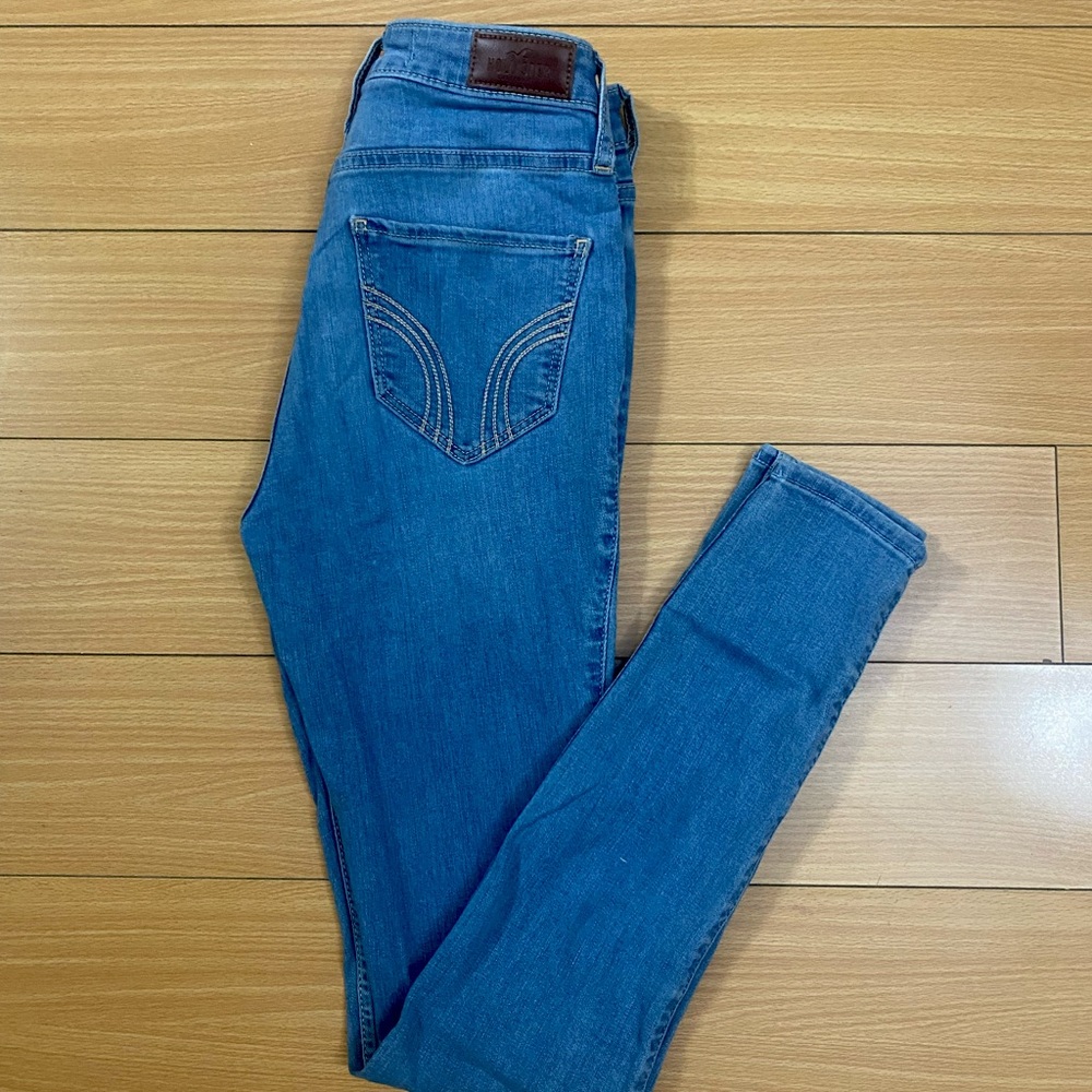 High rise jeans.